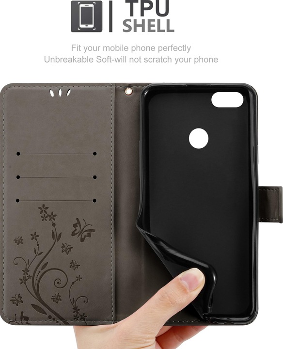 Actual product image Cadorabo Flower Book cover (Huawei Y6 Pro (2017))