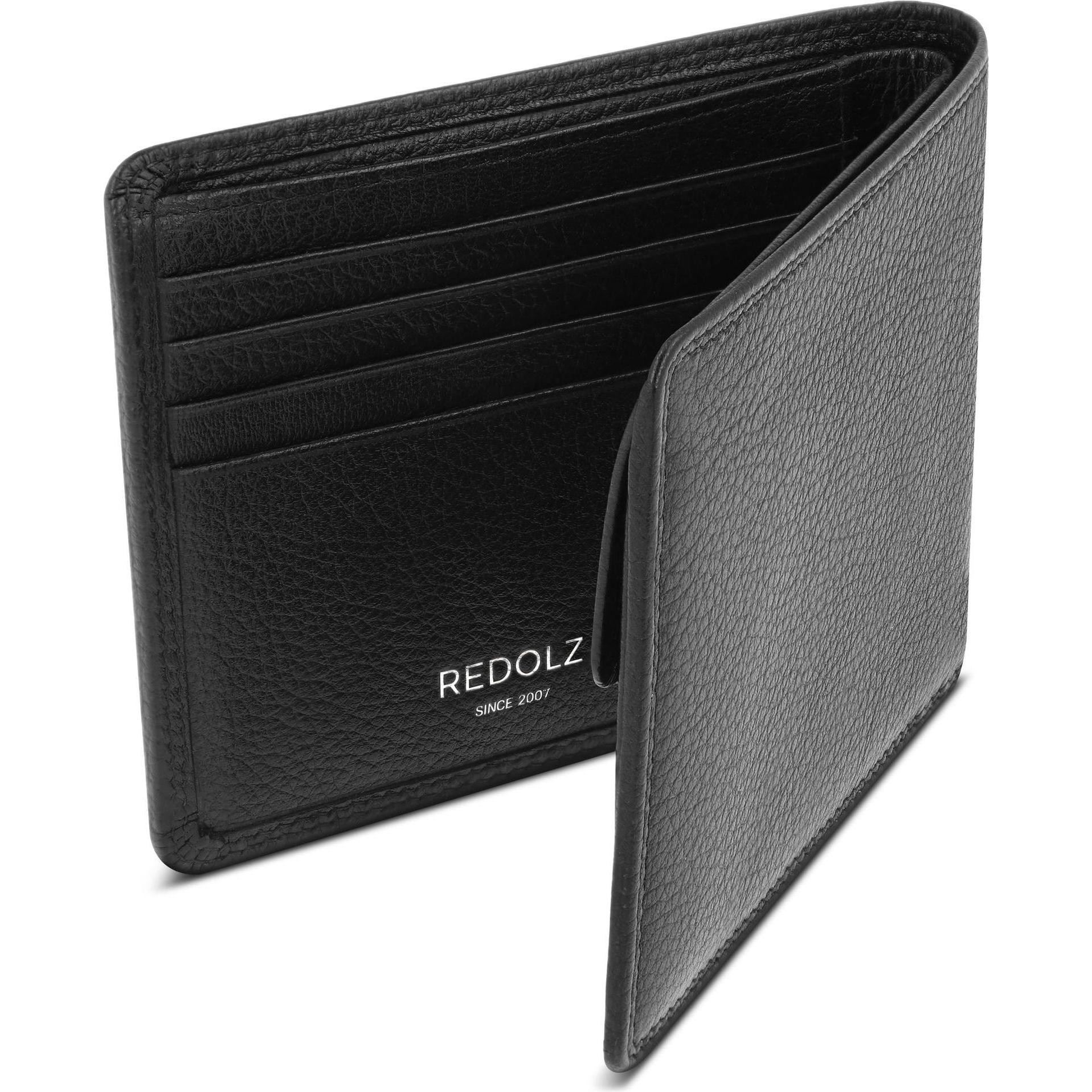 Thumbnail - Redolz, Herren, Portemonnaie, Leather Essentials Geldbörse RFID Schutz Leder 11.5 cm, Schwarz