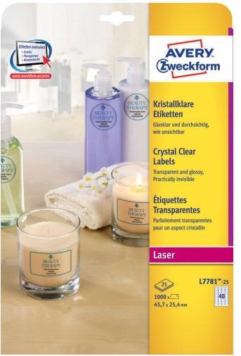 Productafbeelding Avery Kristalheldere etiketten