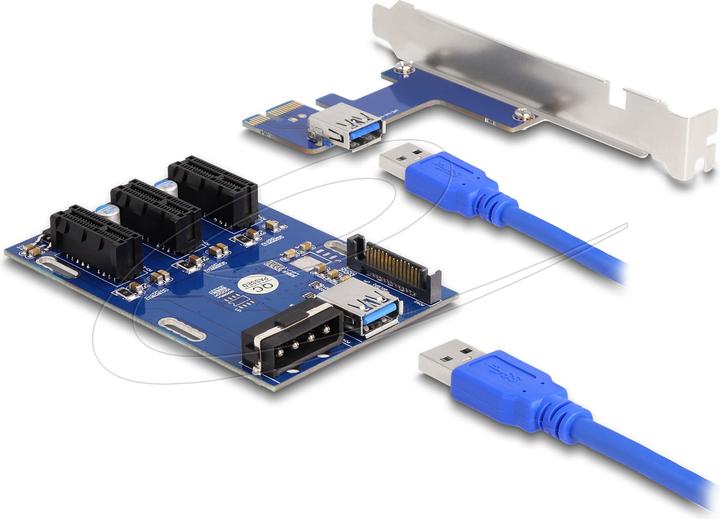 Produktbild Delock Riser Karte PCI Express x1 zu 3 x PCIe x1 mit 50 cm USB Kabel