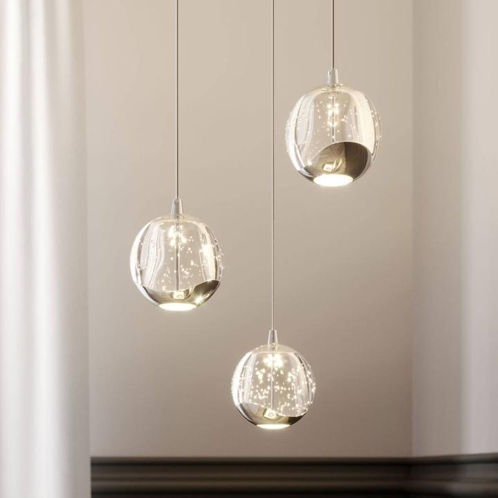 Actual product image Lucande Hayley 3 pendant light Clear/Chrome (1175 lm)