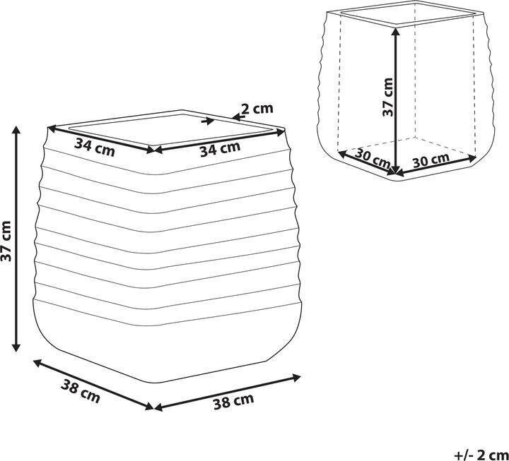 Actual product image Beliani Pot 38 x 38 x 37 cm black PARIKIA (38 cm)