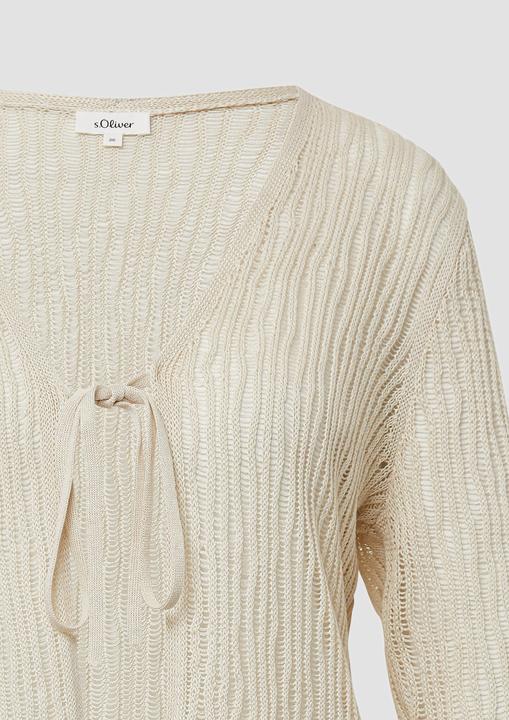 Produktbild S.Oliver Strickjacke Luftiger Cardigan aus Leinenmix mit Ajourmuster (42)