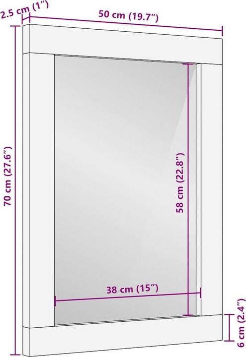 Actual product image vidaXL Badezimmer Spiegel (50 x 2.50 cm)