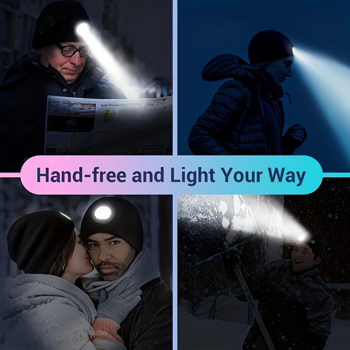 Produktbild PhoneLook Unisex LED Mütze mit Stirnlampe für nächtliche Aktivitäten