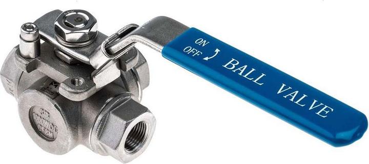 Immagine prodotto RS PRO Rubinetto in acciaio inox a 3 vie tipo L