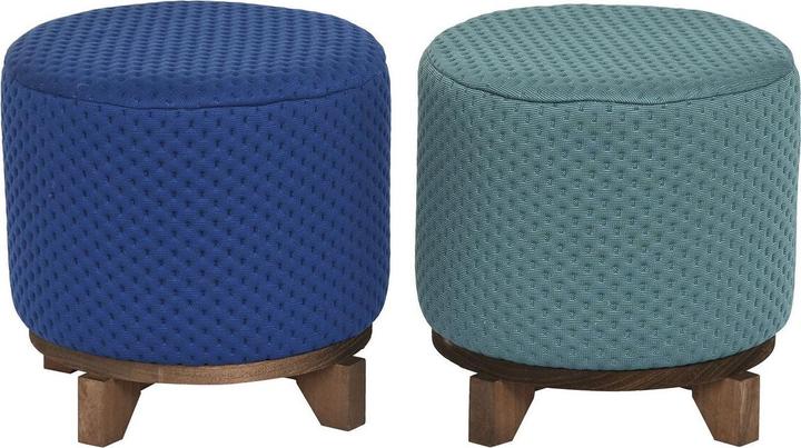 DKD Home Decor Footrest Wood 30 x 30 x 30 cm Green Navy Blue (2 Units)