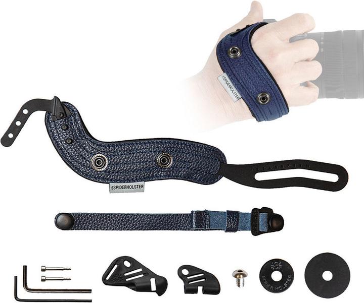 Actual product image Spider Holster SpiderPro Hand Strap v2 Leather Hand Strap Dark Blue (Wrist strap)