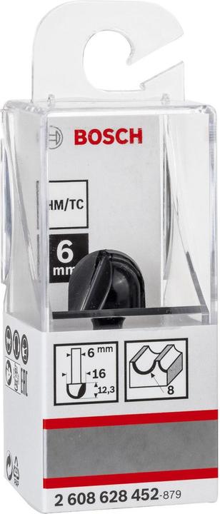 Produktbild Bosch Professional Zubehör Hohlkehlfräser, 6 mm, R1 8 mm, D 15,9 mm, L 12,3 mm, G 45 mm