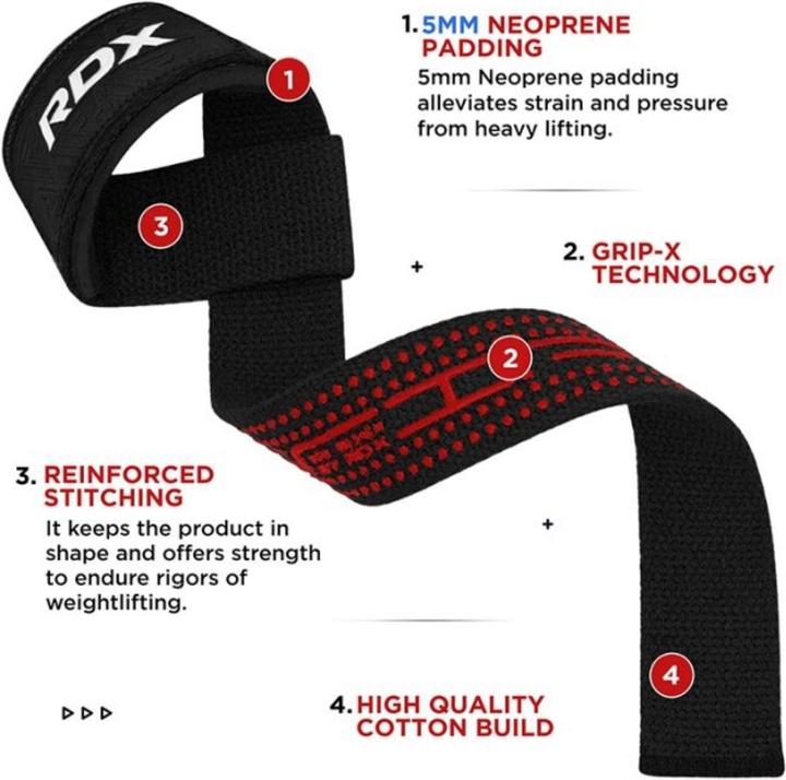 Immagine prodotto Rdx Gym Cotton Gel Strap Black Plus (Taglia unica)