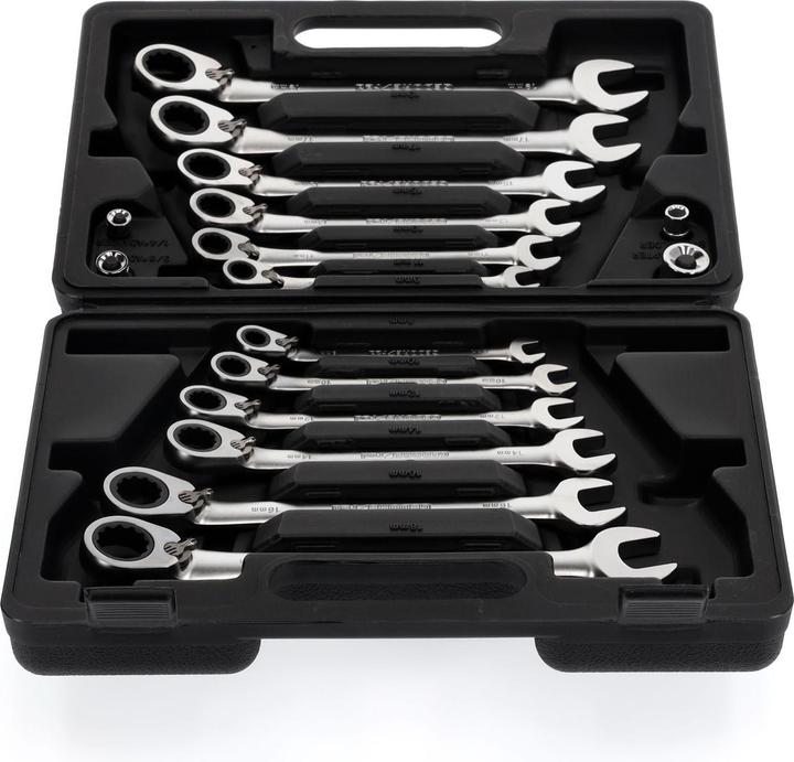 Actual product image Gedore red R07203016 Combination ratchet open-end spanner set SW8-19 mm 16 pieces (10 mm, 11 mm, 12 mm, 13 mm, 14 mm, 15 mm, 16 mm, 17 mm, 18 mm, 19 mm, 8 mm, 9 mm)