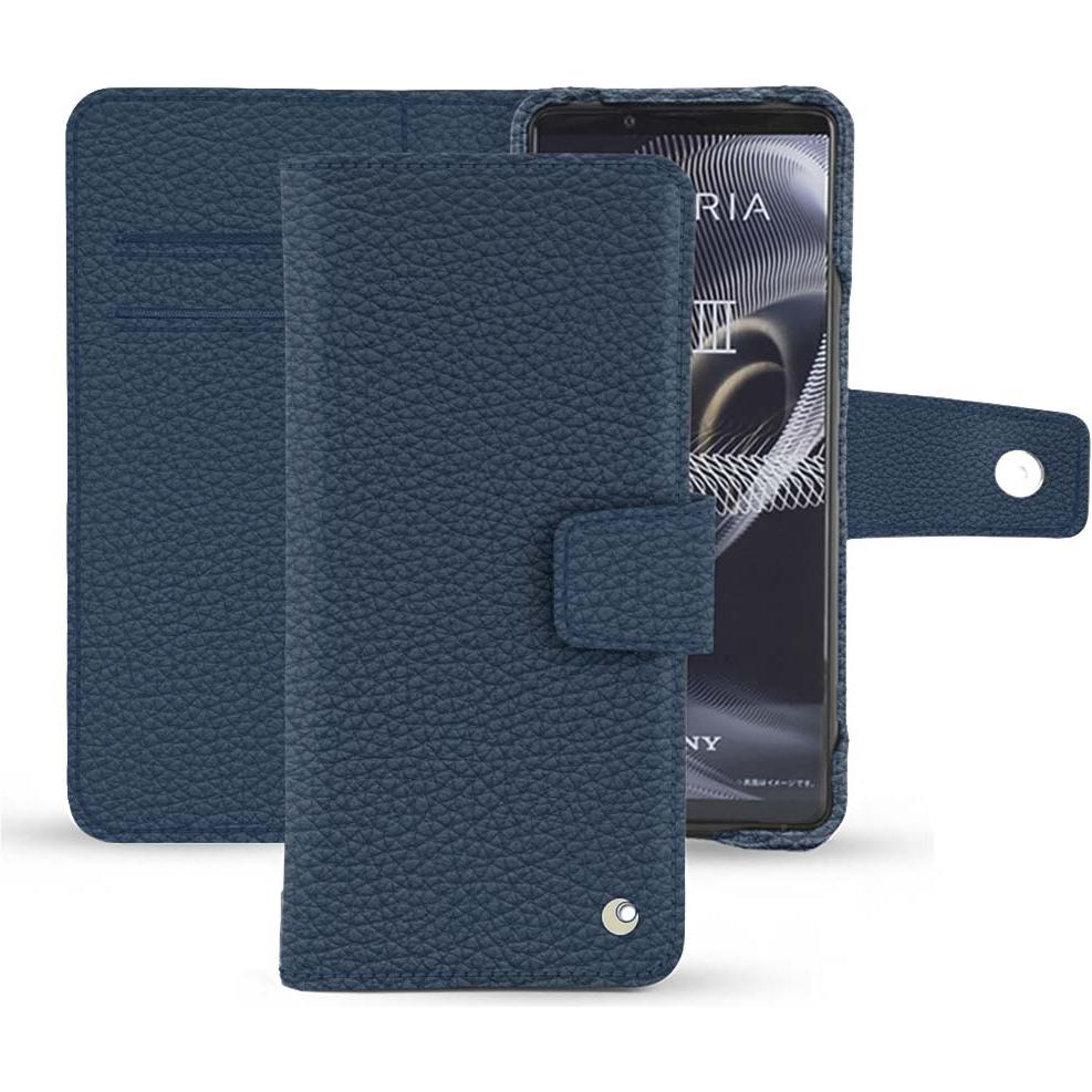 Noreve Lederschutzhülle Wallet (Sony Xperia 5 III), Smartphone Hülle, Blau