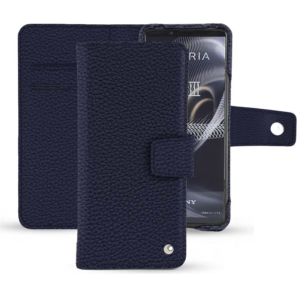 Noreve Lederschutzhülle Wallet (Sony Xperia 5 III), Smartphone Hülle, Violett