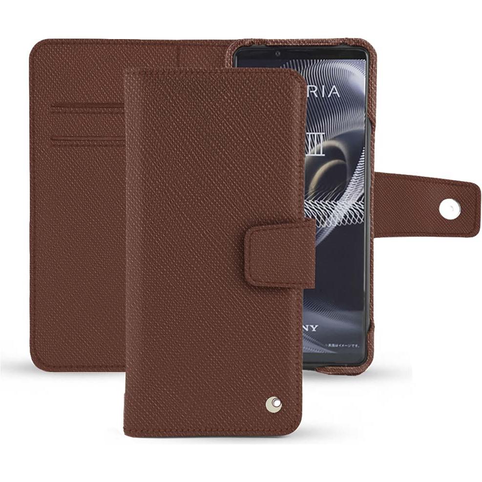 Thumbnail - Noreve Lederschutzhülle Wallet (Sony Xperia 5 III), Smartphone Hülle, Braun