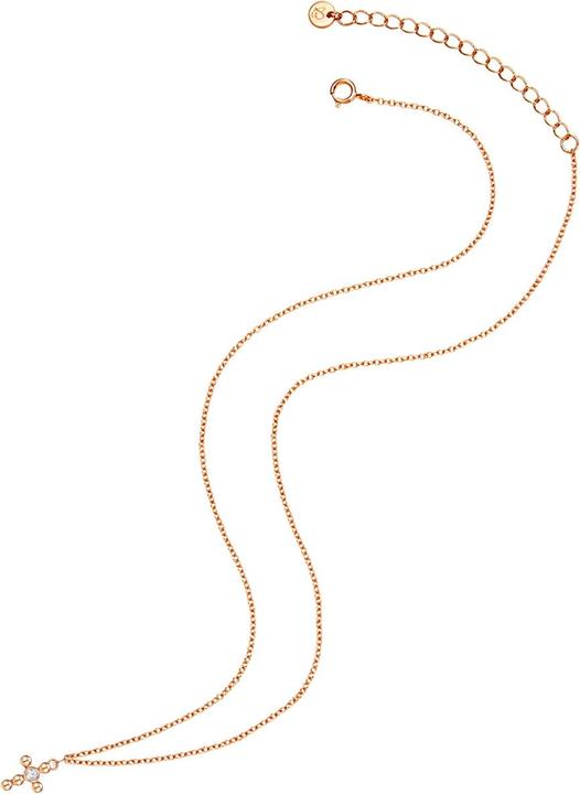 Immagine prodotto Glanzstücke München Croce da donna in argento topazio oro rosa 40,0 cm di catena base + 5,5 cm di estensione - 31438 (Argento, 40 - 45,5 cm)
