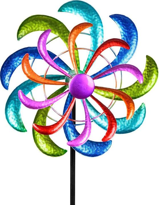 Formano Farbenfrohes Windrad Gartenstecker (124x30 cm)