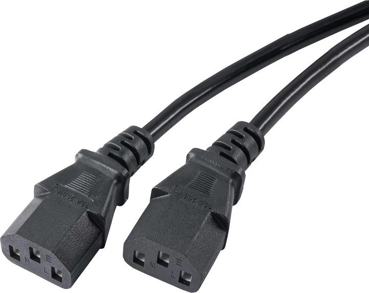 Produktbild Akyga Strom Anschlusskabel (1x Kaltgeräte-Buchse C13 - 2x Schutzkontakt-Stecker) (1.80 m)