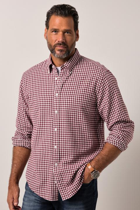 Produktbild JP1880 Karo-Flanellhemd, Langarm, Buttondown-Kragen, Modern Fit (7XL)