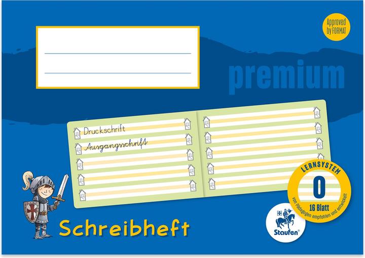 Actual product image Staufen Writing exercise book Premium ruled 0 lined DIN A5 landscape without margin, 16 sheets (A5, Lined, Soft cover)