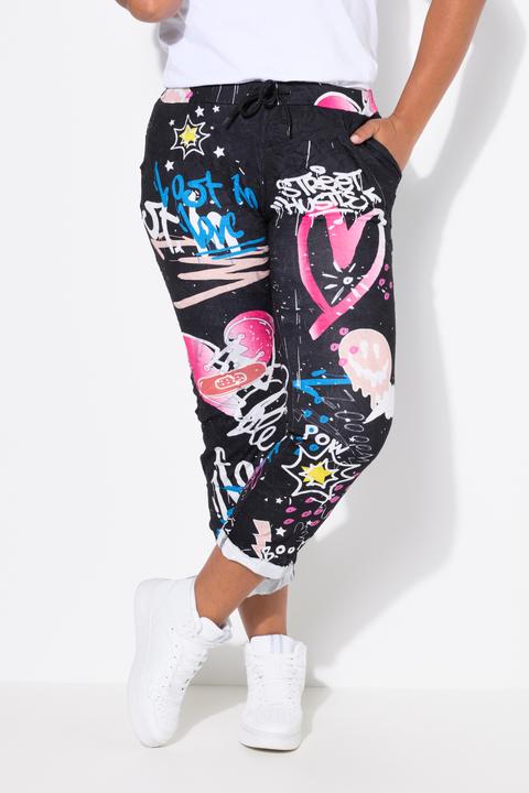 Produktbild Angel of Style Hose, Joggpants, Crinkle mit Grafitti, Elastikbund (50)