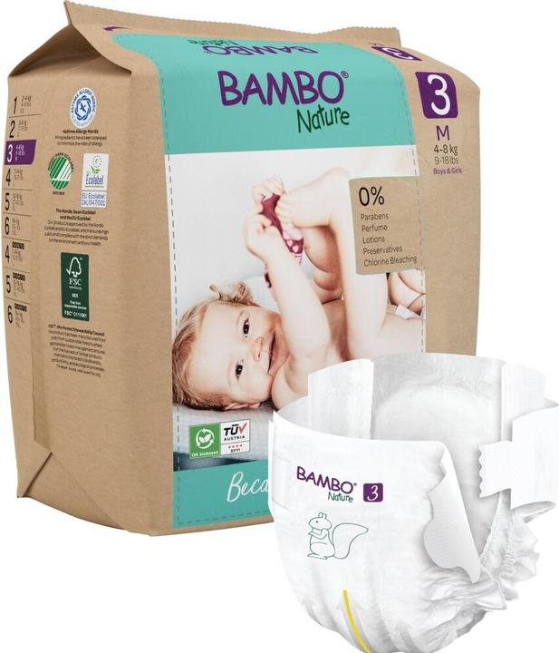 Produktbild Bambo Nature, Gr. 3, 4-8 kg, Papier Verpackung (Gr. 3, 28 Stück)