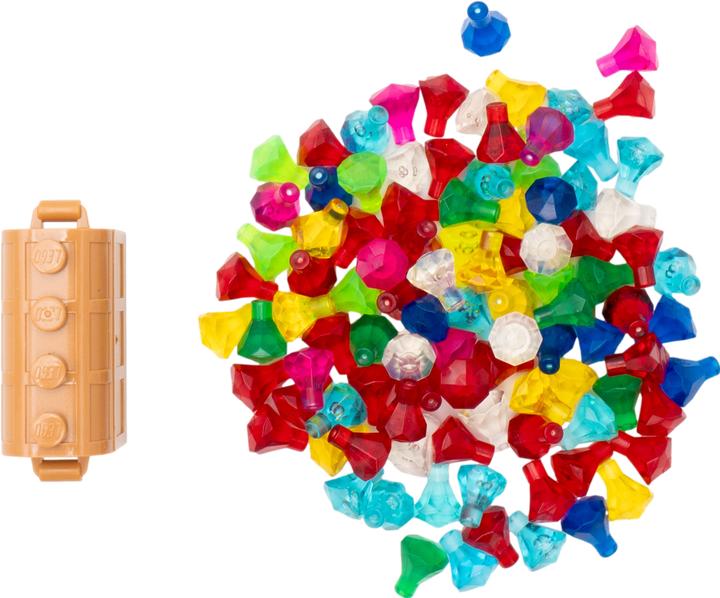 Produktbild LEGO Edelsteine Diamanten Juwelen Schatz + braune Schatztruhe - 30153 NEU! Teile 102x (30153, LEGO Classic, LEGO Minifiguren)
