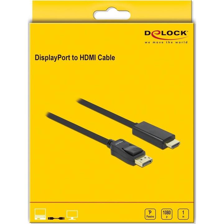 Produktbild Delock DisplayPort — HDMI (Typ A) (1 m, DisplayPort, HDMI, 1.3)