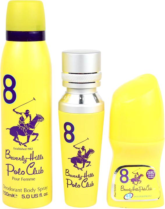 Produktbild Beverly Hills Polo Club 1982 - Sport 8 Eau De Parfum + Frische Body Spray + No.8 Anti-Transpirant Deodorant Roll-On (Parfum Set)