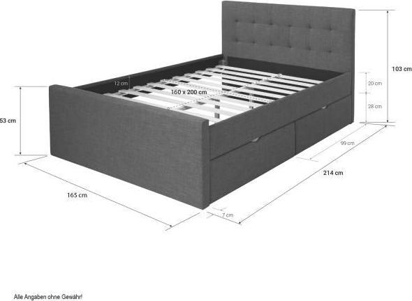 Produktbild Homestyle4u Polsterbett (160 x 200 cm)