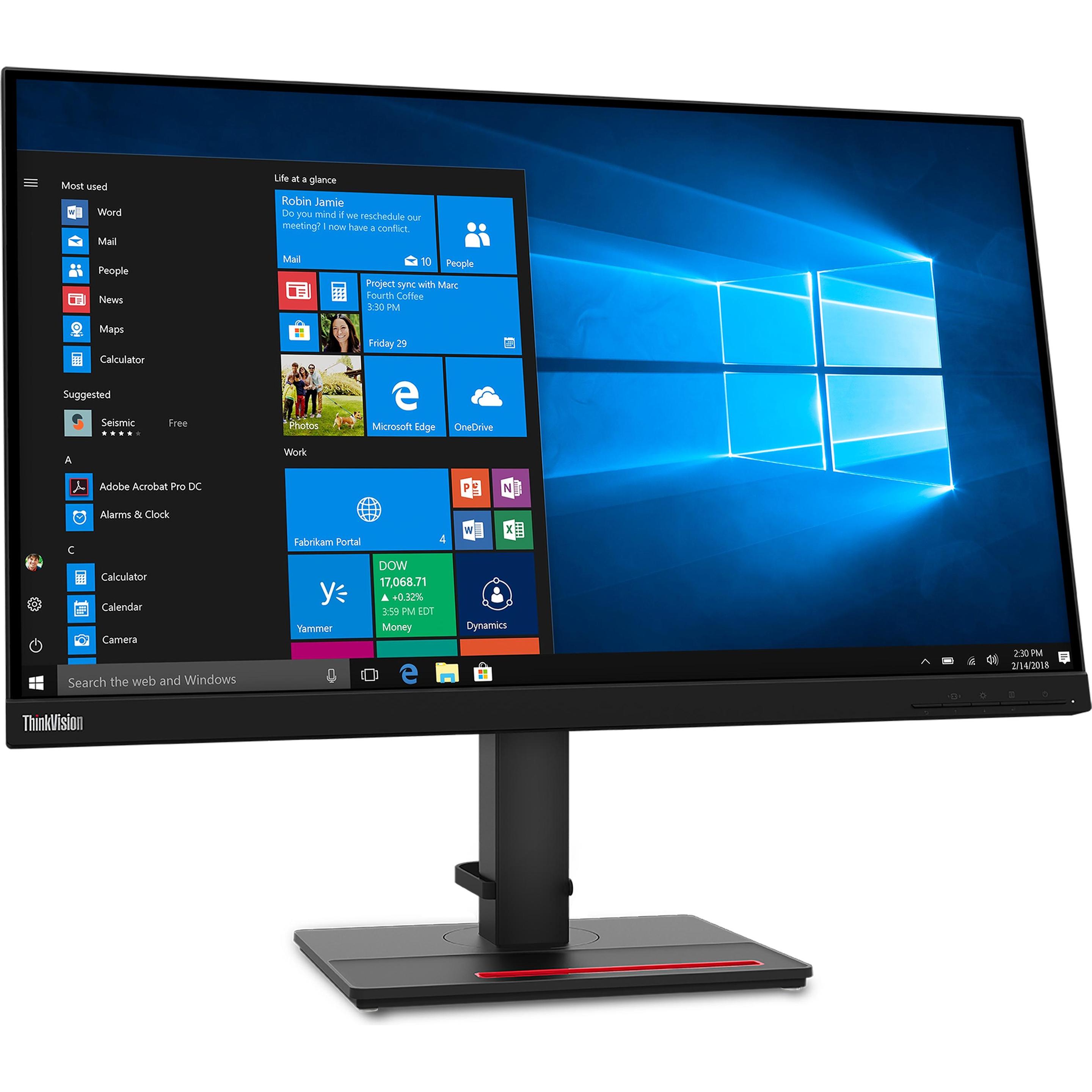 Lenovo ThinkVision T27q-20 (2560 x 1440 Pixel, 27"), Monitor, Schwarz