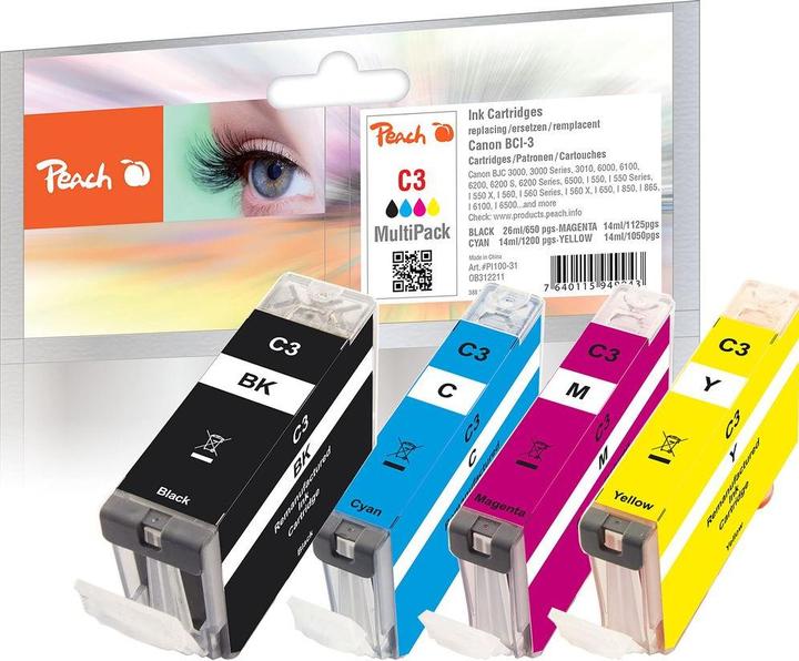 Produktbild Peach BCI-3e (BK, C, M, Y)