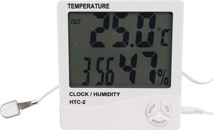 Produktbild Casativo 2er-Set Digitales Hygrometer und Thermometer mit Aussenfühler, Uhr und Wecker
