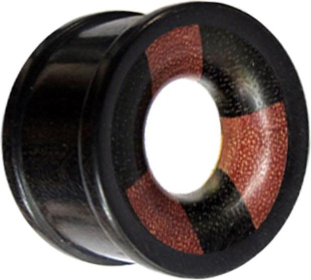Image du produit Star Piercing Tunnel avec deux inserts en bois stratifié foncé en bois d'arang (sans laiton, Organique)