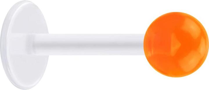 Image du produit Star Piercing Micro Labret transparent avec boule orange transparent (Matières plastiques, sans laiton)