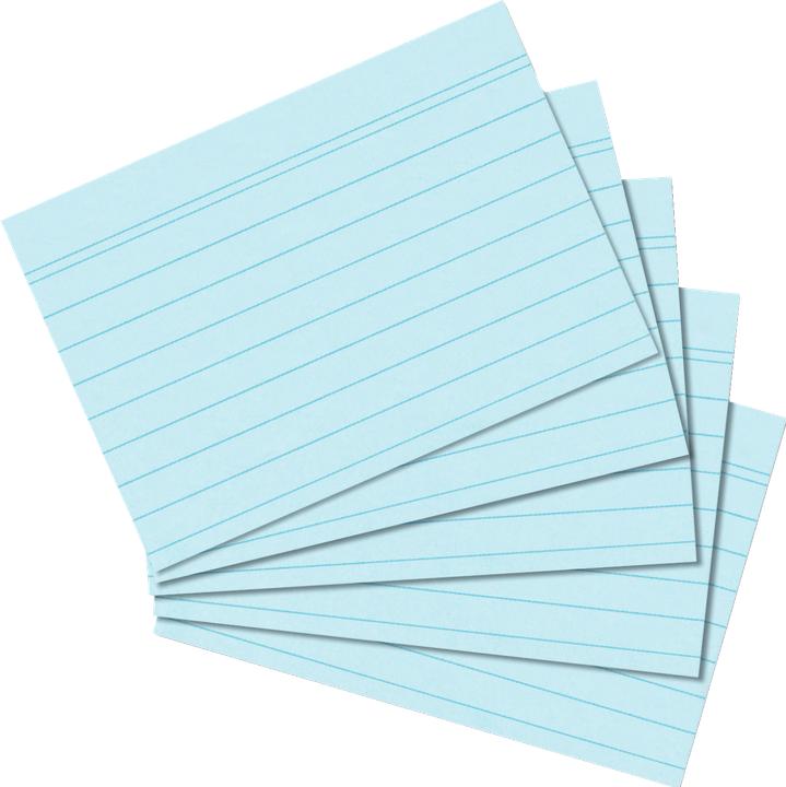 Actual product image Herlitz Index cards, DIN A7, lined, blue made of paper, 170 g-sqm, woodfree, line color: blue, double (A7, 100x, 170 g/m²)