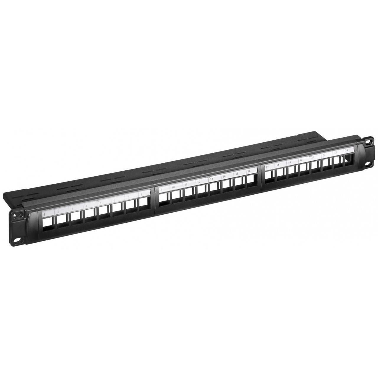 MicroConnect CAT6 24 port 19" Patch Panel, Server Zubehör, Schwarz