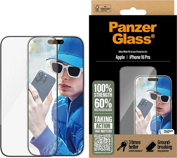 Productafbeelding PanzerGlass Ultra-Wide Fit (1 Stuk, Apple iPhone 16 Plus)