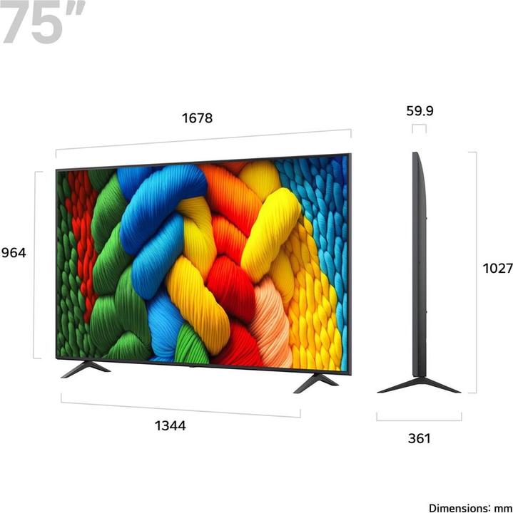Produktbild LG 75NANO80A6B (75", NANO80, Nano-Cell, 4K, 2025)
