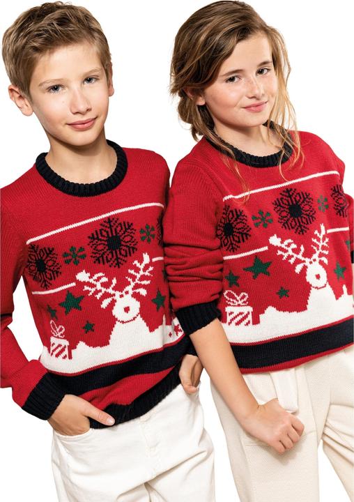 Produktbild Kariban Weihnachtspullover für Kinder mit Rundhalsausschnitt (12XL)