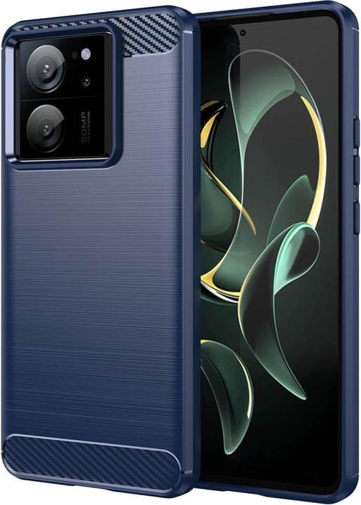 Image du produit Cover-Discount Xiaomi 13T / 13T Pro - Housse métallique aspect carbone bleu (Xiaomi 13T)