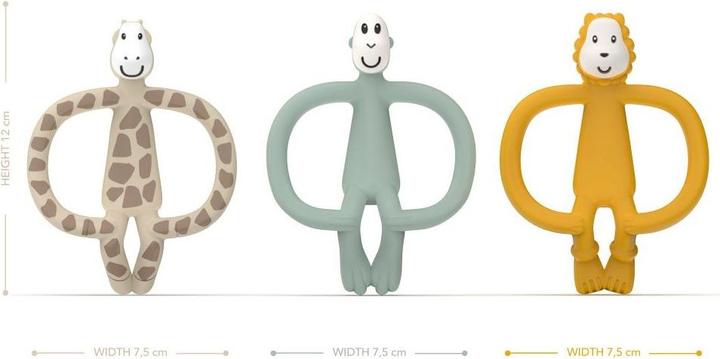 Image du produit Matchstick Monkey Set cadeau de 3 anneaux de dentition - Ludo Lion, Gigi Girafe & Singe