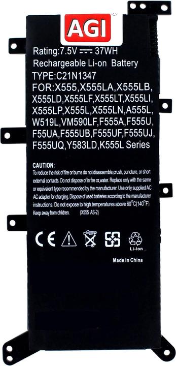 Image du produit AGI Batterie compatible avec Asus X555LD - Batterie - 4.800 mAh (4800 mAh)