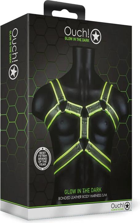 Actual product image Ouch! Body Harness - Glow in the Dark L/XL