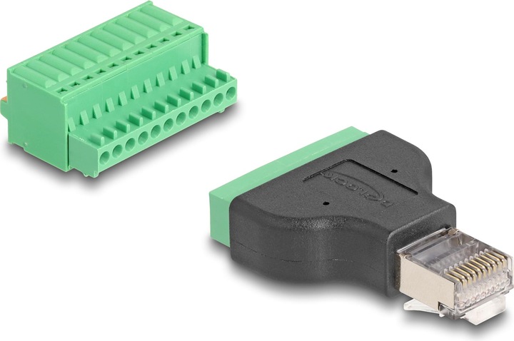 Produktbild Delock RJ50 Stecker zu Terminalblock Adapter mit Drucktaster (Netzwerkkabel Stecker)