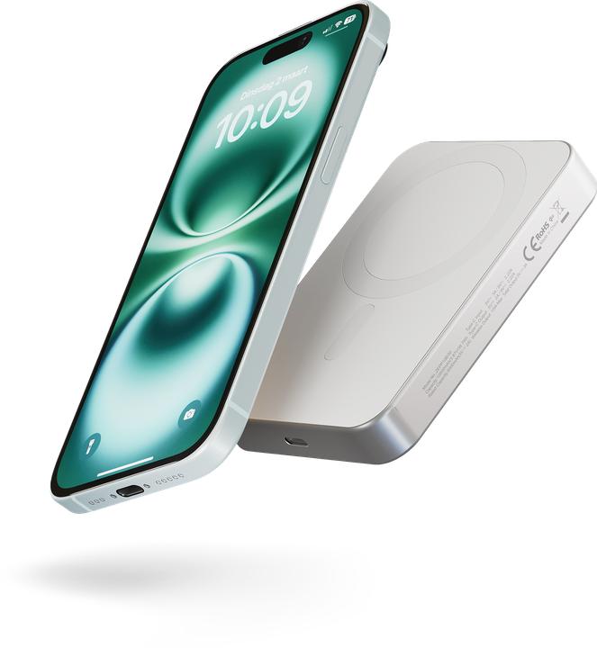 Actual product image Zens Slim Qi2 Al Powerbank10.000mAhWhite (10000 mAh, 15 W, 38.70 Wh)