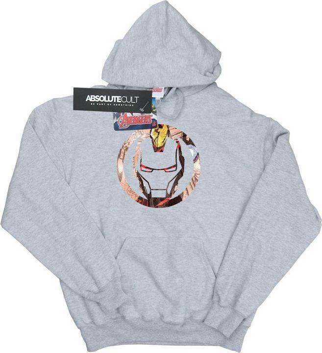 Immagine prodotto Iron Man Montage Symbol Felpa con Cappuccio Ragazzi (128)