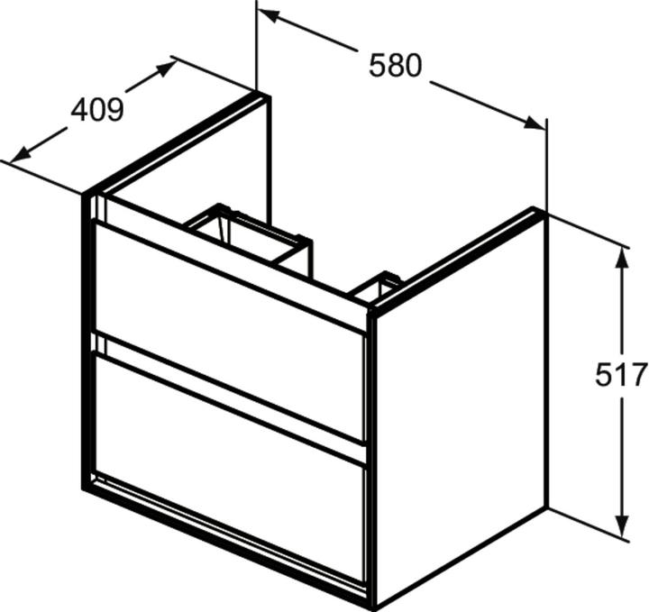 Actual product image Ideal Standard IDS WT-US CONNECT AIR CUBE 2 drawers 580mm pine h. dek / b. matt (58 x 41 x 52 cm)