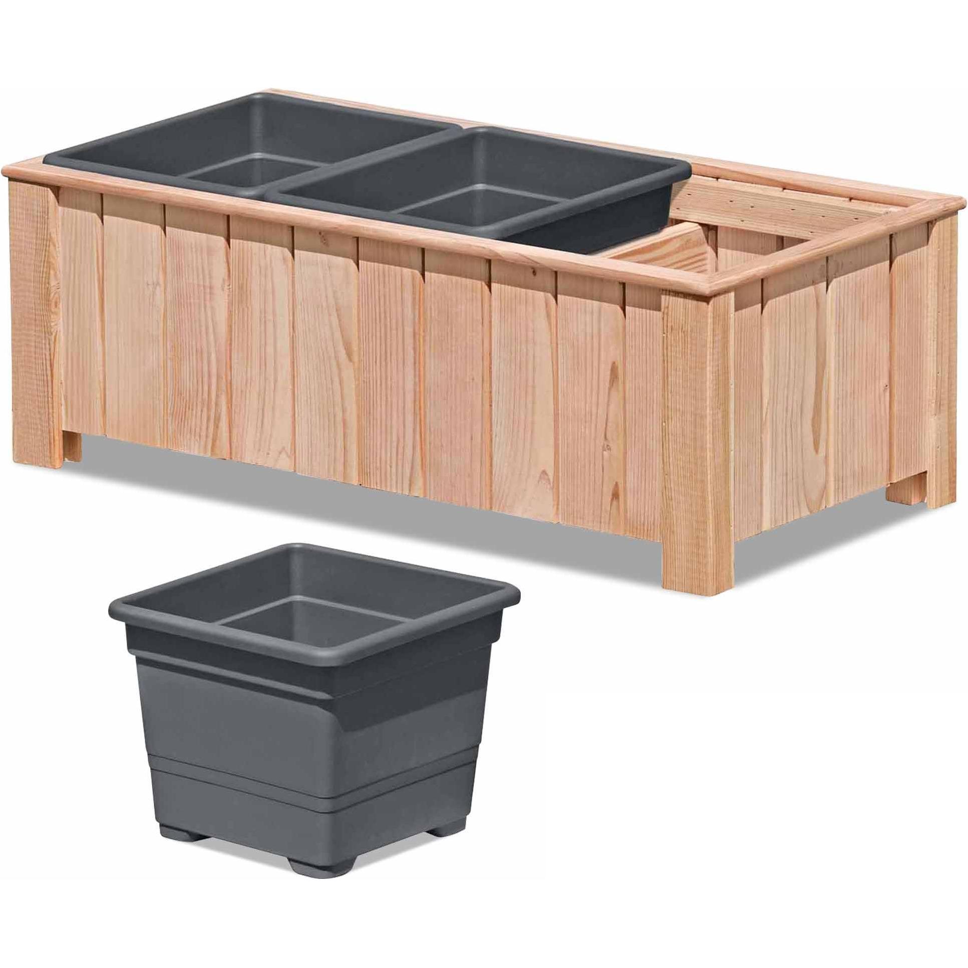 Endorphin, Blumentopf, Pflanzkasten 3er Set aus Lärchenholz (101 x 38 x 30cm) (38 cm)