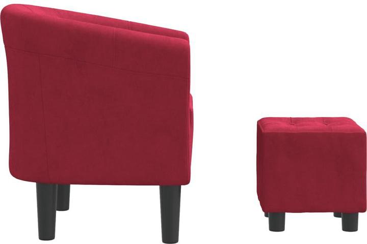 Produktbild VidaXL Clubsessel mit Fusshocker Weinrot Samt,Farbe
