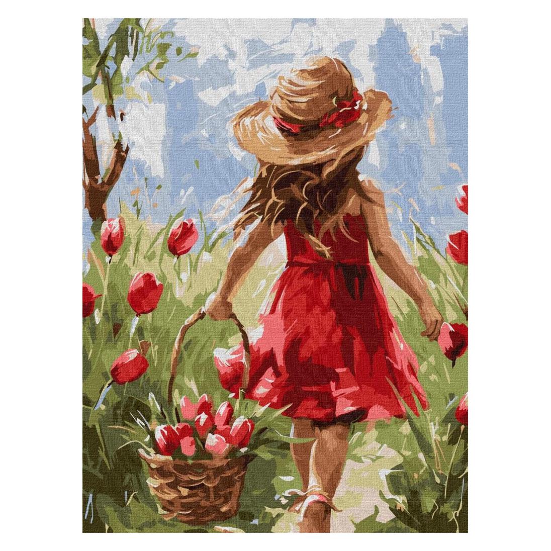 Ideyka Malen nach Zahlen - Blumenfreude 30 x 40 cm (KHO8469)